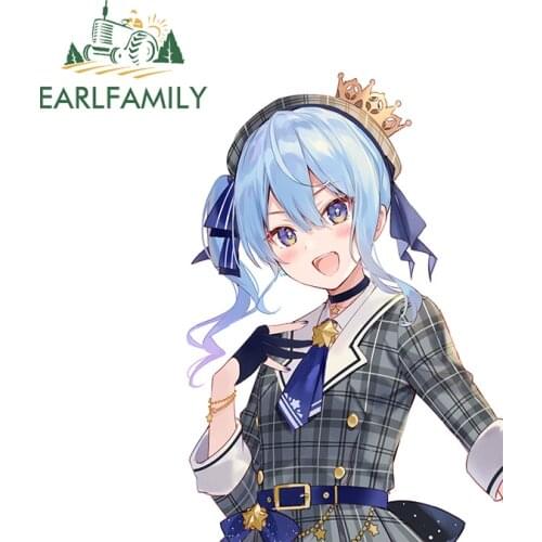 EARLFAMILY 13cm x 9.2cm for Hololive Anime Girl Car Sticker Waterproof Refrigerator Decal Occlusion Scratch Personality Decor