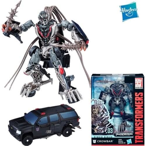 Anime Original Hasbro Transformers Studio Series 03 Crowbar Deluxe Class Movie Anime Action Figures Model Transformers Toys 14cm