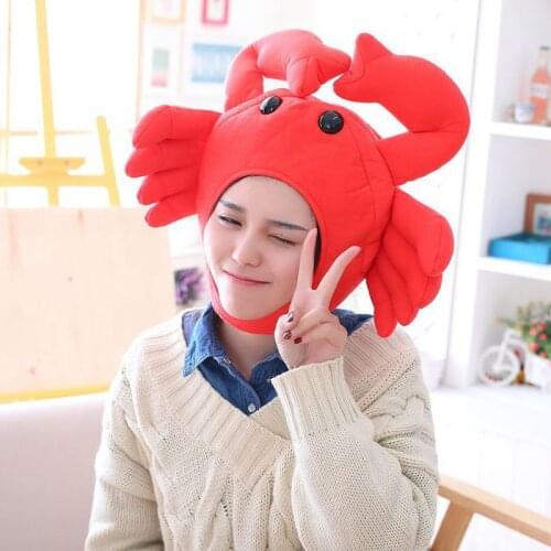 Cartoon Crab Shape Headgear Hat Stuffed Toy Photo Props Performance Props Cartoon Headgear