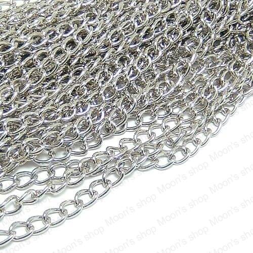 Wholesale Length 1 Meter Width 5mm Imitation Rhodium Iron Extended Twisted Chains Accessories 5 pieces (JM2692)
