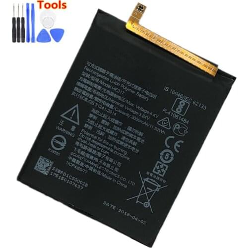 Original HE317 3000mAh Battery For Nokia 6 N6 TA-1000 TA-1003 TA-1021 TA-1025 TA-1033 TA-1039 Batteries + Free Tools
