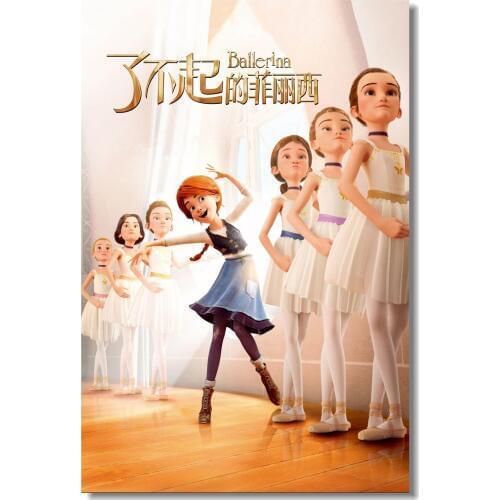 Custom Printing Wall Decor Ballerina Felicie Poster Ballerina Animation Movie Wall Stickers Mural Nursery Room Wallpaper #0869