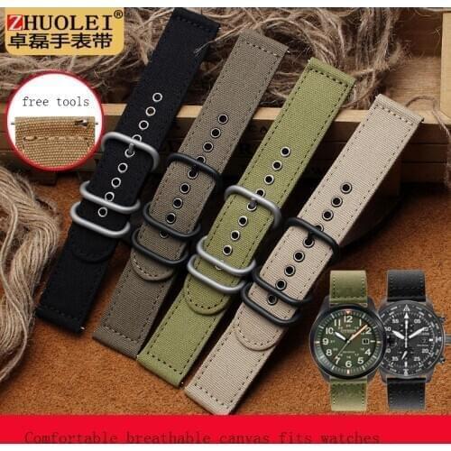 Quality Waterproof Nato Canvas Watch Belt for Seiko/Ruminos/Hamilton Universal Chain 20mm Watchband for Men and Wome