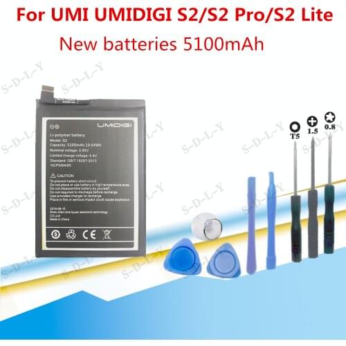 5100mAh Battery Replacement For UMI UMIDIGI S2/S2 Pro/S2 Lite Smart Phone Batteries + +Tracking + tools