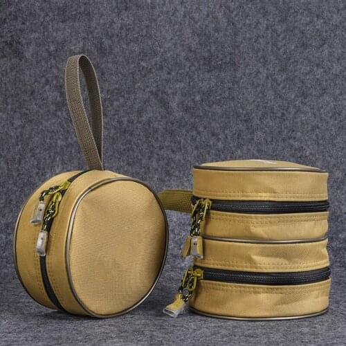 Fishing Accessories Storage Bag Canvas Round Fishing Reel Line Bait Fishing Gear Accessory Bag Single Camping Double Tool Kit