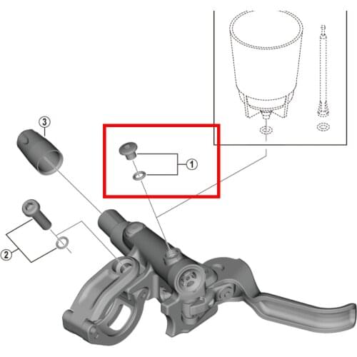 SHIMANO Y8V398010 Brake Lever Bleed Screw (M5 x 4.7) & O-Ring