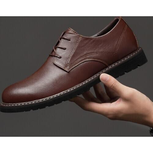 Mens Formal Shoes Genuine Leather Oxford Shoes For Men Italian Dress Shoes Wedding Laces Leather Business Shoes Big Size 47 48