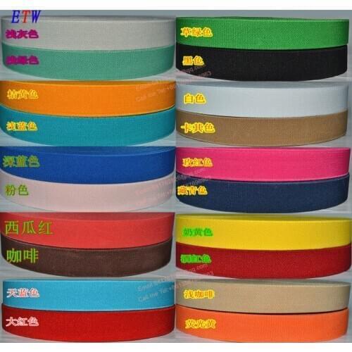 The thickening 25mm Colorful Elastic Ribbon 5meters/lot, 20 Colors Elastic Stretch Webbing , Belt Material wholesale and retail