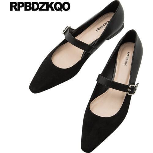 Mary jane china casual ladies flats designer shoes women luxury 2019 italian chinese large size pointed toe rubber sole black