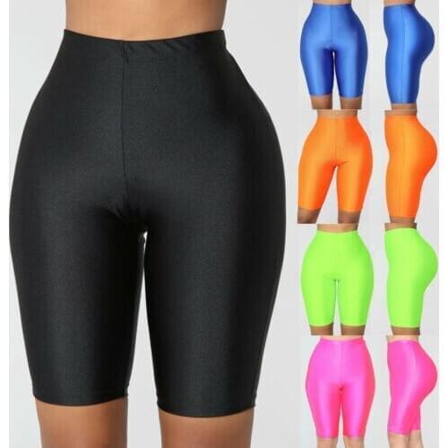 Women Plain Skinny Leggings High Waist Sports Fitness Shorts Lady Summer Solid Spandex Stretchy Bodycon Biker Cycling Short