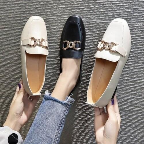 Womens Shoes Flats Loafers Ladies Fashion Leather Brand Sneakers Womens Designer Flat Ladies Shoes Woman Luxury Female Footwear