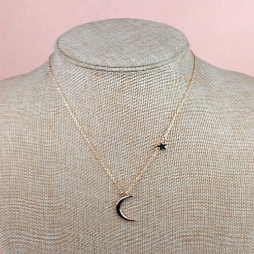 Hot Necklace Jewelry Moon Chain Star Pendant Choker Gold Color Womens Long Simple Silver Color