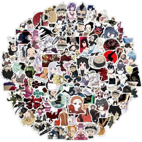 10/50/100pcs Black Clover Quarter Knights Card Anime Stickers Waterproof DIY Skateboard Guitar Laptop Bicycle Sticker Kids Toys