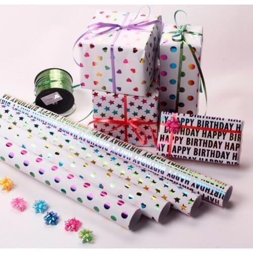 10sheets Hot Stamping Gold Foil Gift Wrapping Paper For New Year Gift Christmas Gifts Birthday Present Wrap