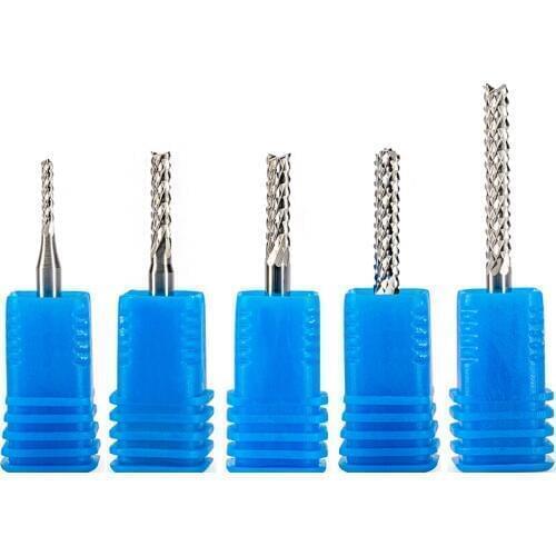 10pcs CNC Engraving Machine Router Bit Mini PCB Corn Carbide End Mill Tools 3.175mm Cutting Bits CNC Milling Cutters Kit 1/8"
