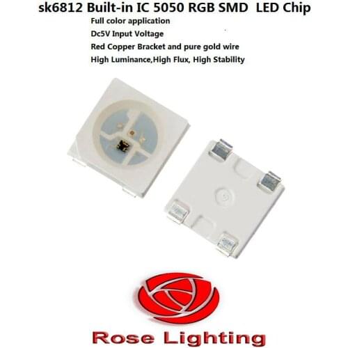 1000pcs WS2812 sk6812 4pins SMD 5050 Digital LED Pixel Chip Individually Addressable 5V