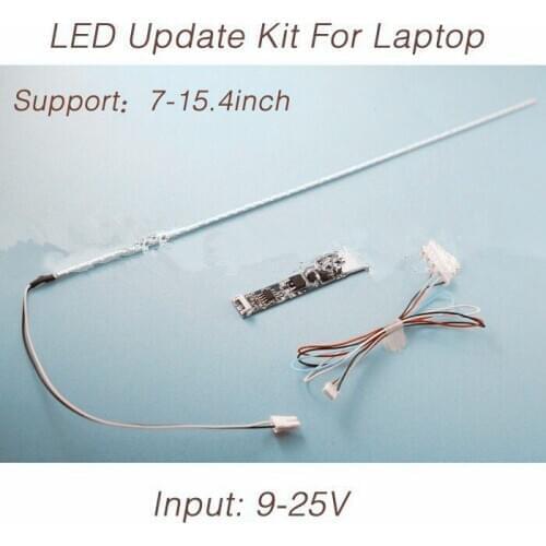 2pcs x LCD Laptop Dimable LED Backlight Lamps Adjustable Light Update Kit Strip+Board 9-25V Input