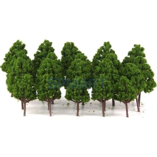 20pcs Mix Plastic Model Trees Train Railroad Scenery Dark Green HO N Z Scale