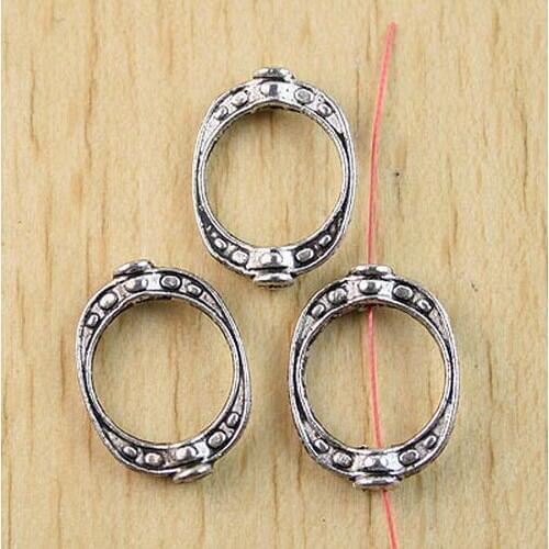 30pcs tibetan silver crafted oval bead frame h0932