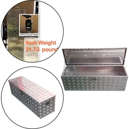49 Inch Aluminum Alloy Diamond Plate Toolbox Pickup Storage Box Rv Trailer Sorting Box-en