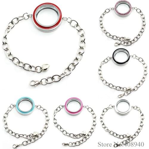 5pcs 30mm Round twist living floating locket bracelets wristband Wholesale Fashion Bracelets & BanglesLSLB15*5