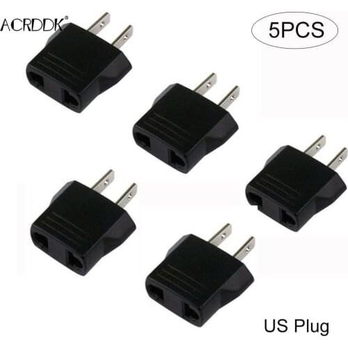 5Pcs 110V to 220V Conversion Adapter EU/US Plugs Travel Adapter Converter for Home Outdoor Traveling Use DF