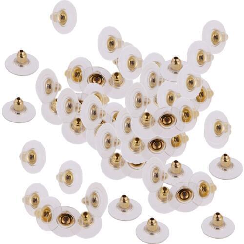 50 Pieces HypoAllergenic Clutch Earring Backs With Silicone Pad Earring Backings Studs Safety Backs Stoppers