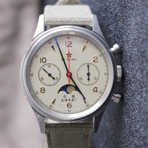 Pilot 1963 Watch 40mm Sapphire Mirror Air Force Chronograph Top Brand Retro Multifunctional Moon Phase Sports Tough Guy Watches