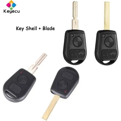 KEYECU Remote Key Shell Case With 3 Buttons & HU58/ HU92 Blade - for BMW E31 E32 E34 E36 E38 E39 E46 Z3 M3 X5 Z4 325 330 i Ci Xi