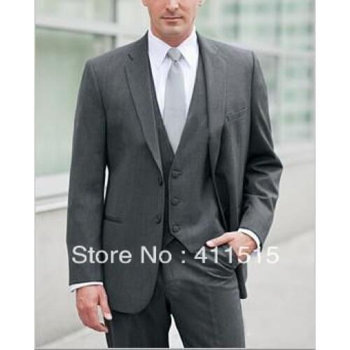 Cheap Grey men Suits Tuxedos Wedding groom wear dress Groomsman Clothing custom man evening vest/ free shipping