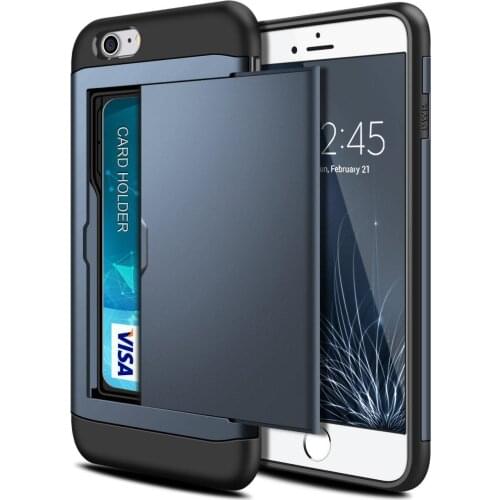 For iphone SE 2020 7 8 Plus 6 6s Plus 7Plus 8Plus Slide Business Armor Wallet Card Slots Holder Cover For iphone 5 5s 7+ Funda