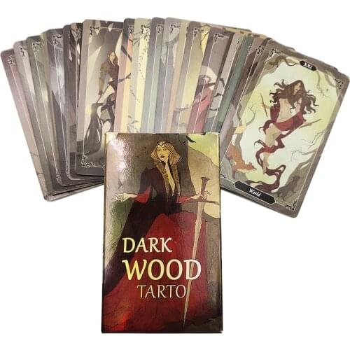 Dark Wood Tarot Cards Deck For Witch Fate Divination Family Entertainment 78 card Oracle Card Board Game Gameplay
