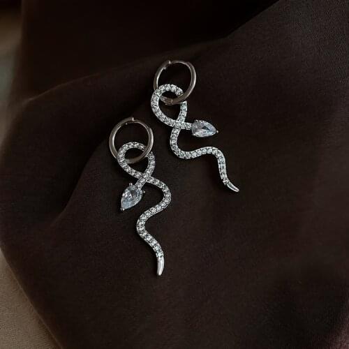 Korean version of personality net red temperament earrings 2021 new trendy snake earring jewelry female Women Earrings