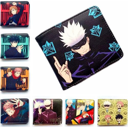 Anime Jujutsu Kaisen Wallet Fashion PU Leather Purse Itadori Yuji Fushiguro Megumi Cosplay Short Wallets Gift