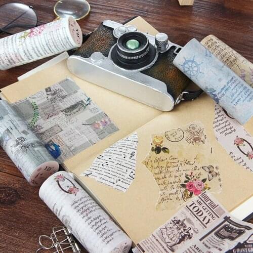 Creative Retro Newspaper Map Gothic Decorative Adhesive Tape Washi Tape Hot DIY Scrapbooking Masking Tape Vintage Style 11 Style
