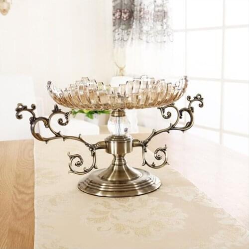 Lear Fruit Tray Candle Mirror Glass Vintage Food Plate Drinks Display Tray plateau high quality