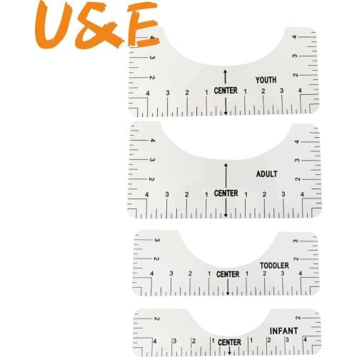VIP 4PCS T-Shirt Alignment Ruler For Guiding T-Shirt Design Fashion Rulers With Size Chart DIY Drawing Template Craft Tool