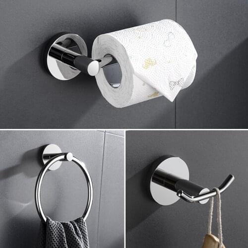 Bathroom Accessories Stainless Steel Polish Towel Ring Toilet Paper Holder Robe Hook