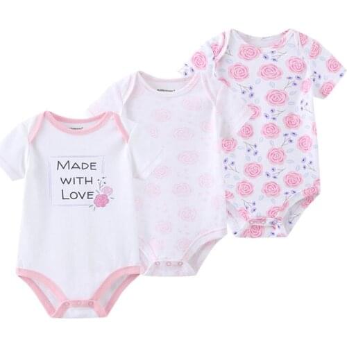2020 Girls Baby Clothing Cotton 3PCS Baby Bodysuits Unisex Newborn Baby Girl Clothes Cartoon Baby Boy Clothes Roupas de bebe