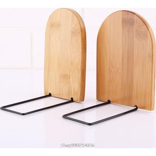 Nature Bamboo Desktop Organizer Office Home Bookends Book Ends Stand Holder Shelf Bookrack D02 20 Dropship