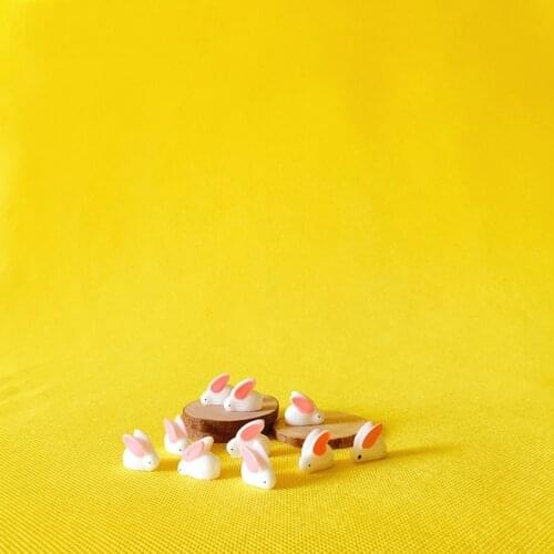 Sale~10Pcs/ bunny rabbit//miniatures/lovely cute/fairy garden gnome/moss terrarium decor/crafts/bonsai/ DIY supplies