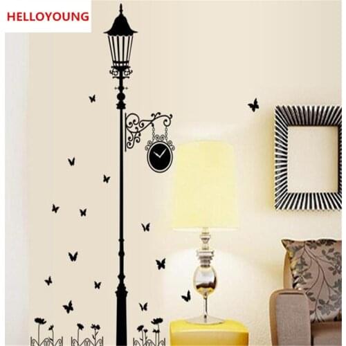 QT-0150 Removable Modern minimalist style black lights butterfly wall stickers Livingroom bedroom Home Decoration stickers