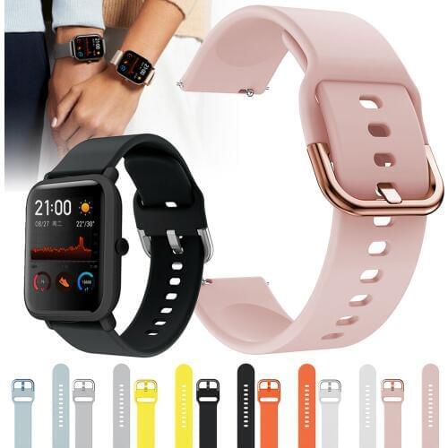 Soft Silicone Sport Strap Band For Xiaomi Huami Amazfit GTS Bip Pace Lite Smart Watch Replacement Bracelet 20mm Rubber Watchband