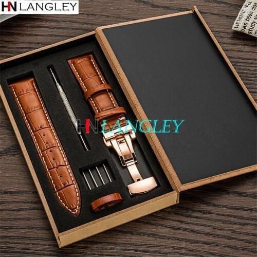 Genuine Leather Deployment Buckle Watch Band Strap for Galaxy gear s3 42mm 46mm Active watch Band 18mm 20 24mm leather 22mm band