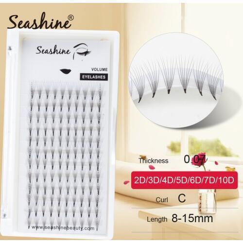 Seashine Eyelashes Makeup 12 Lines 2D-10D Premade Volume Fans Russian Volume Eyelash Faux Mink Premium Eyelashes Extension