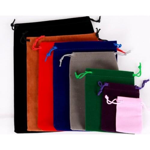 Multicolor 100pcs 9x12cm Jewelry Packing Drawstring Velvet Pouch Gift Bag Jewelry Wedding Party Bead Container Storage Wholesale