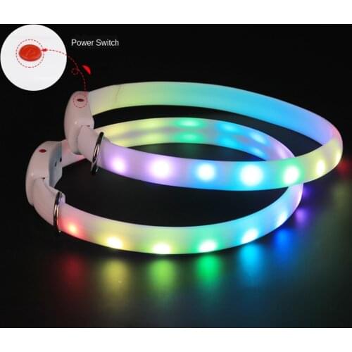 Pet Dog LED Collar Night Luminous Collars Leash Glow In The Dark Waterproof