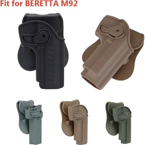 Tactical Right Hand Gun Holster for Beretta M9 92 92FS Pistol Case with Armor Vest Molle Attachment Right Hand Waist Holster
