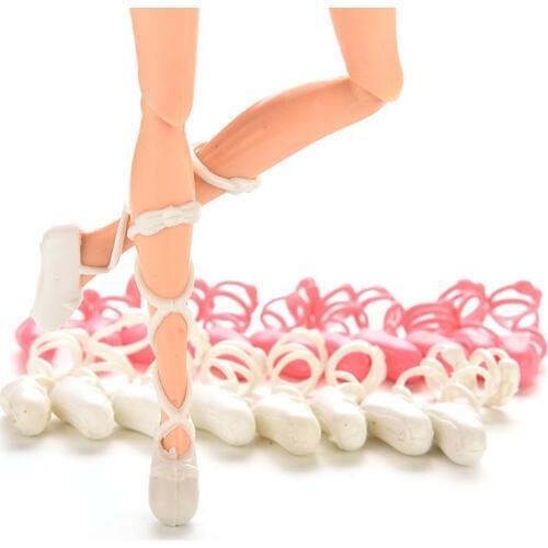 10 Pairs fashion Ballet Shoes Toe Shoes for Barbie Doll House For 11'' Dolls Mixed Colors Fashion Dolls Parts Access