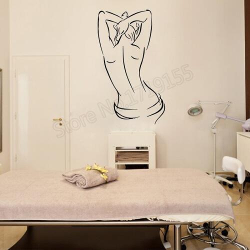 Naked Girl Woman Spa Massage Salon Wall Stickers Girls Beauty Salon Vinyl Wall Sticker Spa Art Mural Interior Decoration ZW324